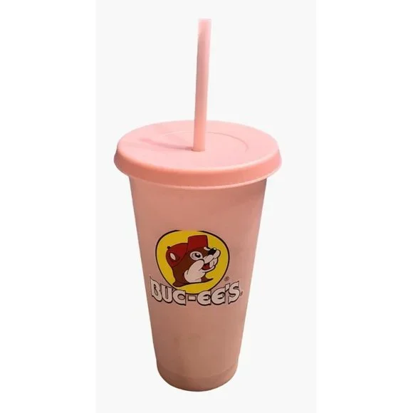 3 Buc-ee's Bucee's Tumbler 25oz Color Changing Cup Lid Straw Pink Green Yellow - Picture 11 of 12